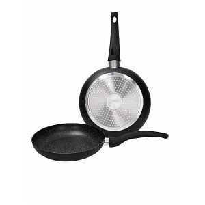 Tognana Set 2 Frying Pans 22/26 Cm, Molded Aluminum, Rock In Black