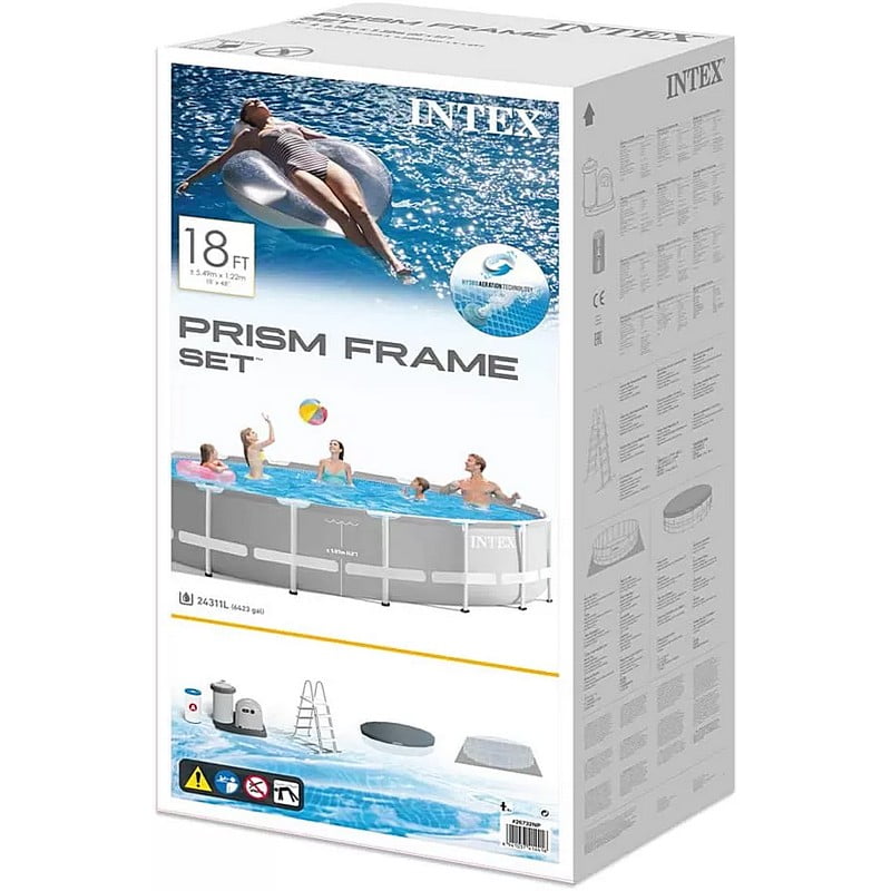 Intex 549 Rund Intex - Prism Frame Round Detachable Pool Set, 549 x 122 cm | Wonderbayt