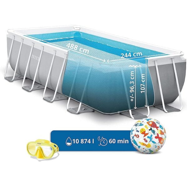 Intex - Prism Rectangular Frame Pool Set, 488 x 244 x 107 cm - Image 4