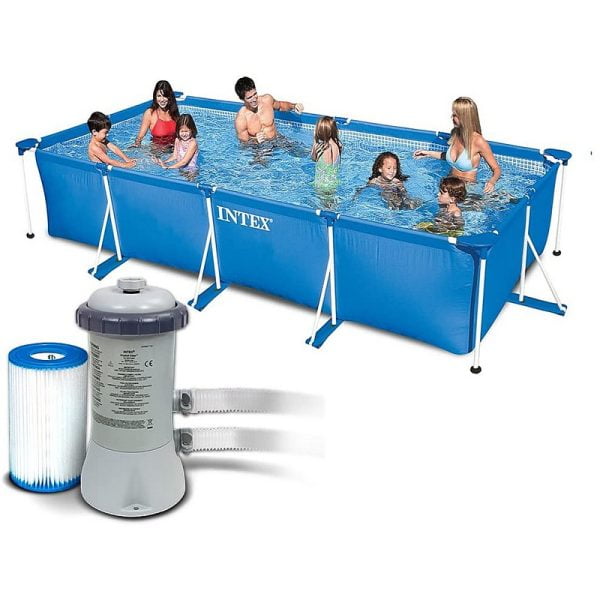 Intex - Rectangular Frame Pool with Filter, 450 x 220 x 84 cm