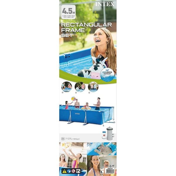 Intex - Rectangular Frame Pool with Filter, 450 x 220 x 84 cm - Image 4