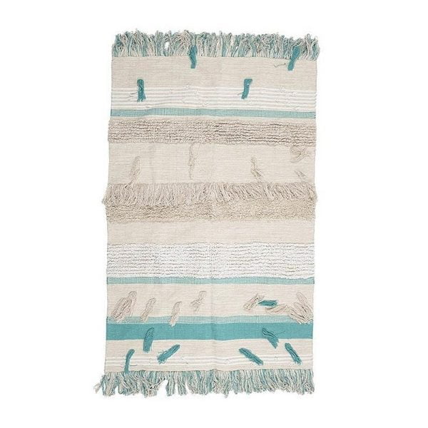 Cotton rug with fringes