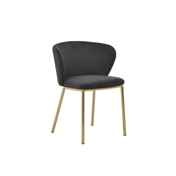 Metal velvet chair golden