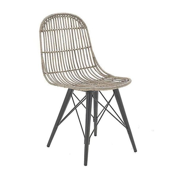 Rattan chair metal legs