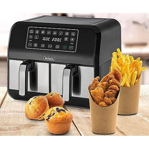 Ariete Dual Air Fryer, 9L, Stainless Steel, 2100W - Image 4