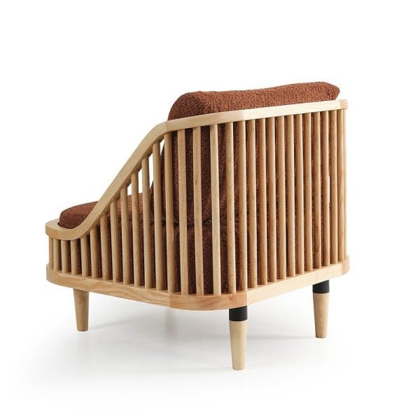 Armchair With Wood striped body - Image 2