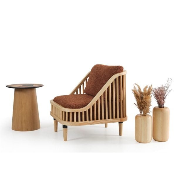 Armchair With Wood striped body - Image 6