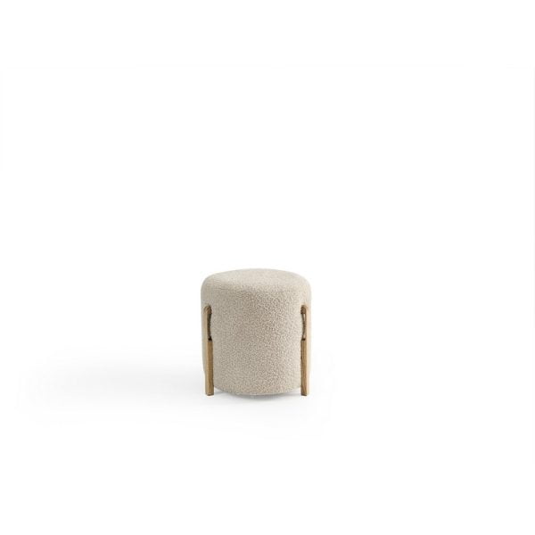 Pouf with wood legs