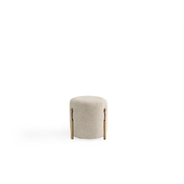 Pouf with wood legs - Image 2
