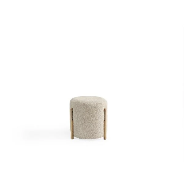 Pouf with wood legs - Image 2
