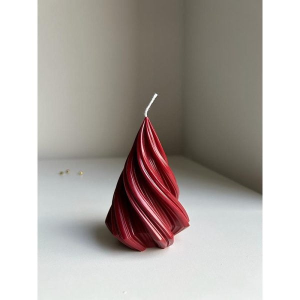 Swirly Christmas Tree Candle