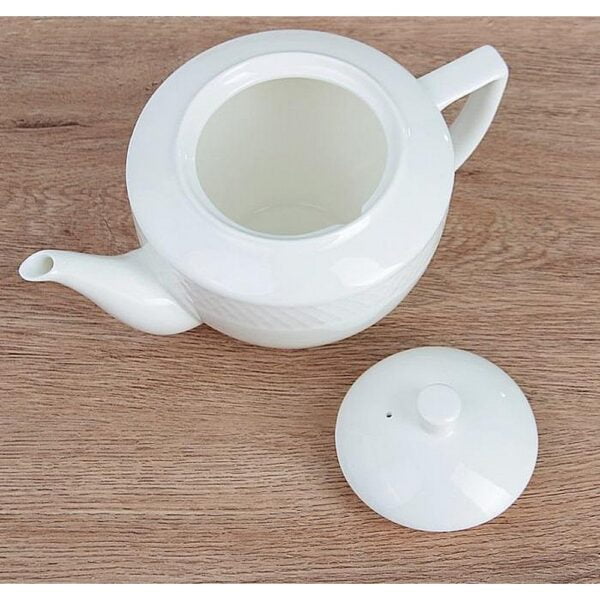 White Teapot 900ml - Image 3