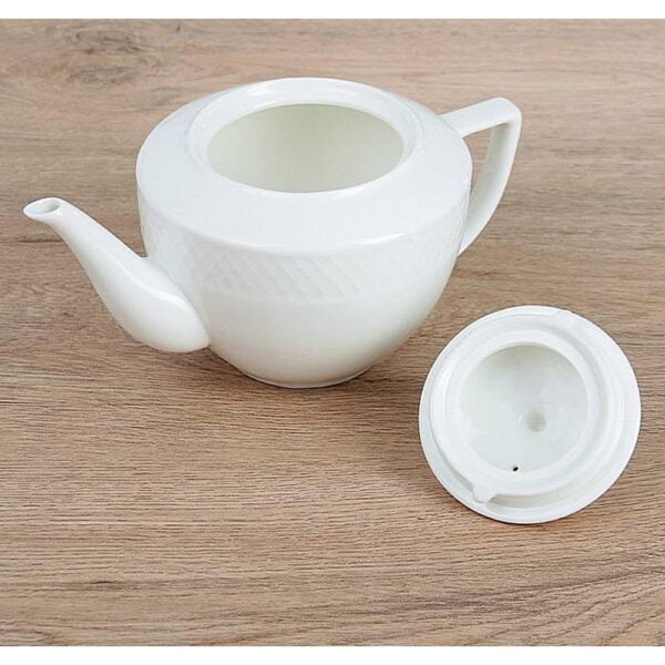 White Teapot 900ml - Image 4