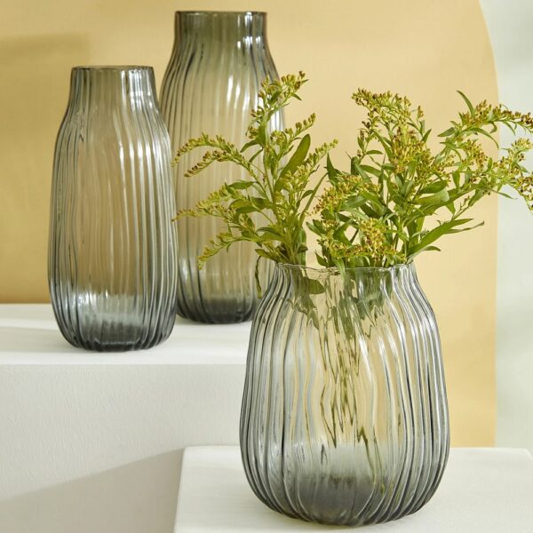 Janis Glass Vase Grey - Image 2