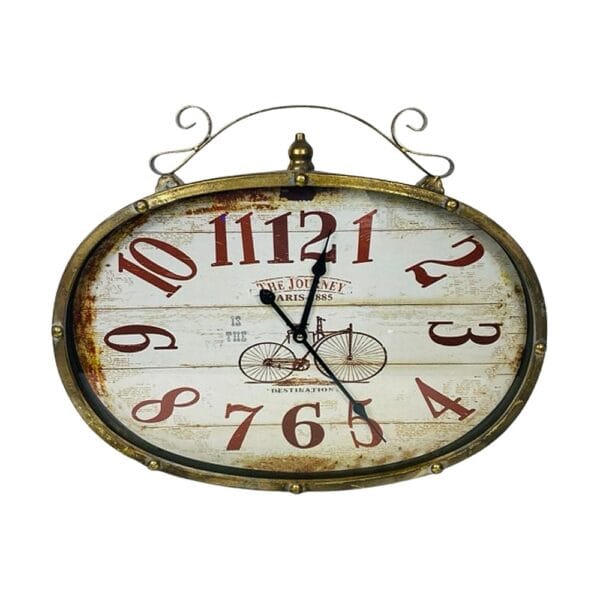 Clock Oval Shape Silver & Gold: 2 Colors Mixed