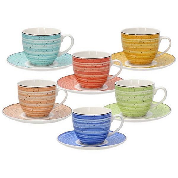 Tognana Coffee Cup & Saucer Set of 6 Iris Kaleido