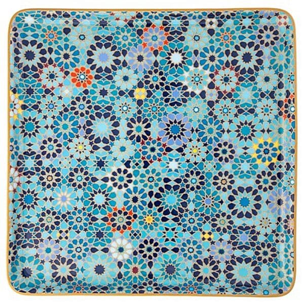 Square Platter Large Moucharabieh Blue