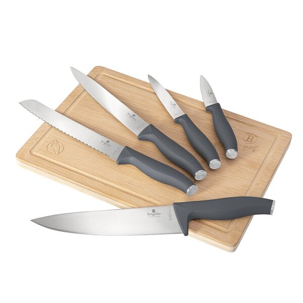 6pcs knife set with bamboo board