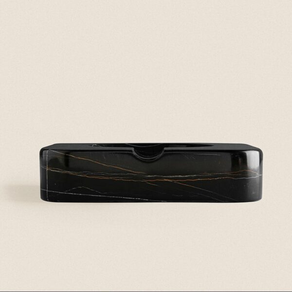 Tyche Cigar Ashtray Marble Tala Noir Handmade - Image 2