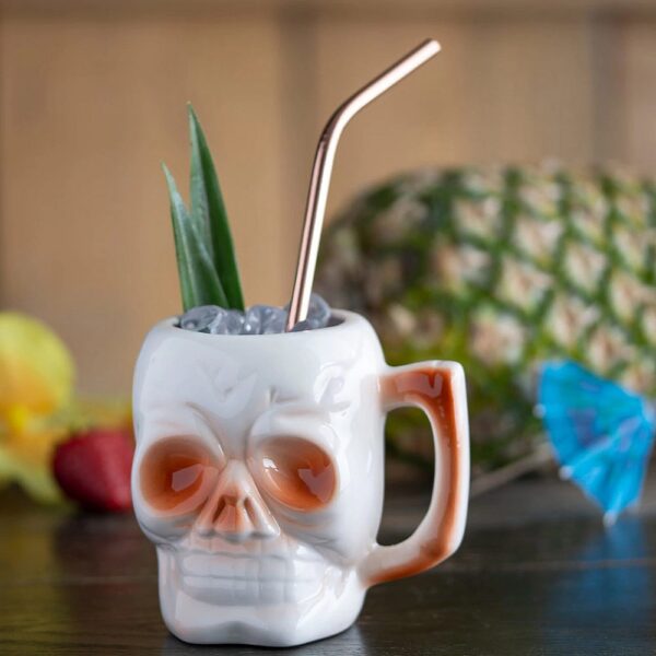 White Skull Tiki Cocktail Mug