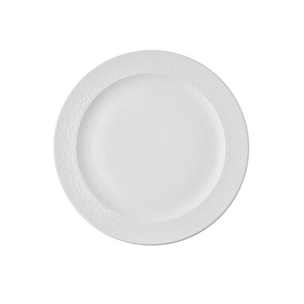 Alchemy Abstract Rimmed Plate White 26.8cm