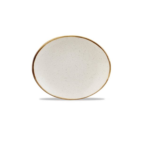 Stonecast Barley White Oval Coupe Plate 19cm