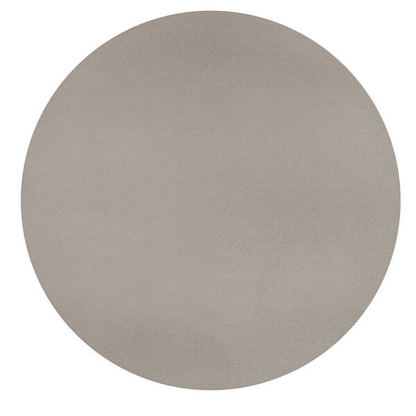 TOGO Placemat Round Leather Look Imitation ,Taupe