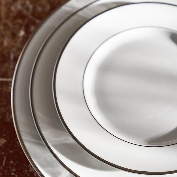 Round Dessert Plate 21.5cm Set of 6 - Galon Platine - Image 3