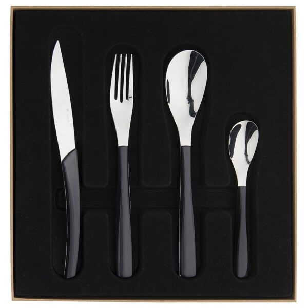 Cutlery Set of 24 Gift Box Serrated - Quartz Miroir