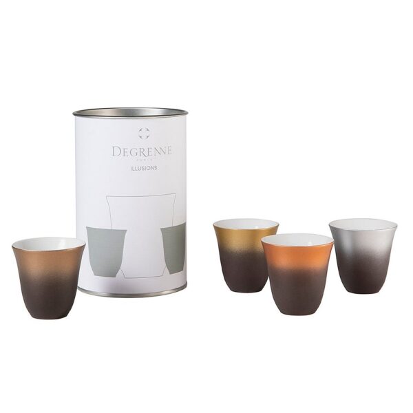 Gift Box Set of 4 Moka Cups 7cl- Illusions Multicolore