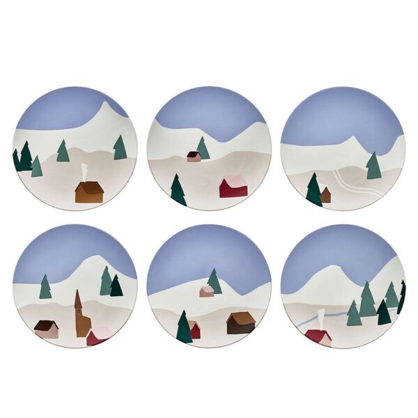 Set of 6 Round Plates 23cm - Destination Montagne - Image 2