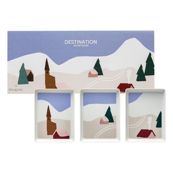 Gift Box of 3 Rectangular Mini Plates -Destination Montagne