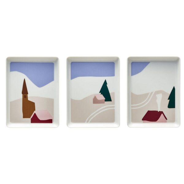 Gift Box of 3 Rectangular Mini Plates -Destination Montagne - Image 2