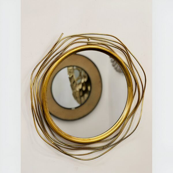 Gold Round Iron Tangled Mirror