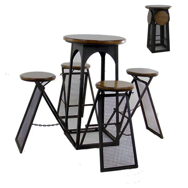 Industrial Table And Chairs Foldable Set