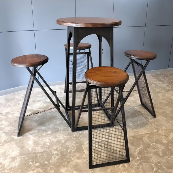 Industrial Table And Chairs Foldable Set - Image 2