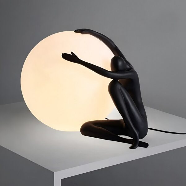 The Moon Hug Fiberglass Lamp Sculpture