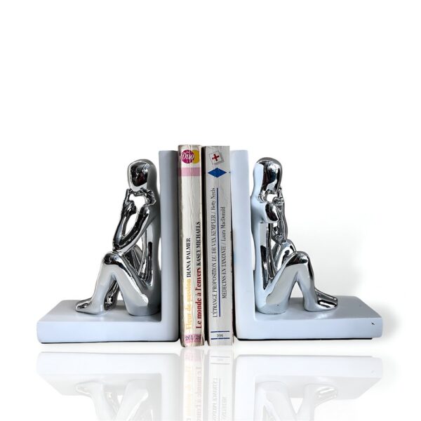 Chrome Finish Resin Bookend