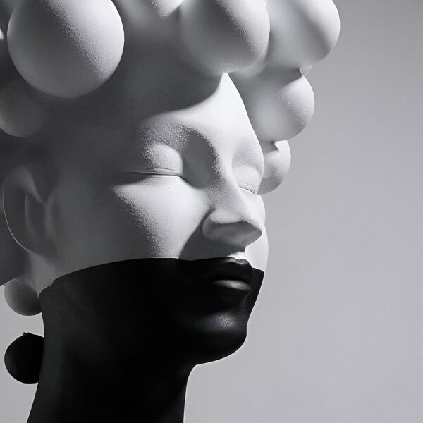 Woman Face Art Resin Statue - Image 3