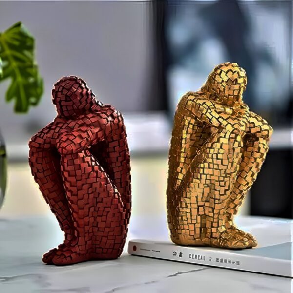 Sitting Man Mosaic Resin Statue - Image 3