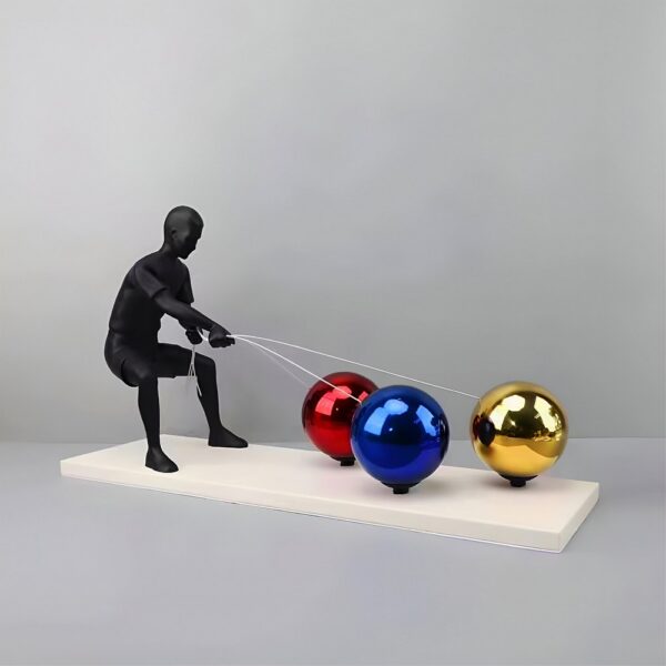 Heavy Ball Pulling Resin Statue