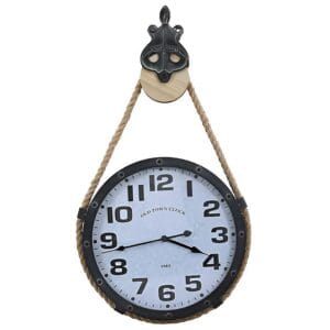 Hanging Wall Clock With Rope Black Color