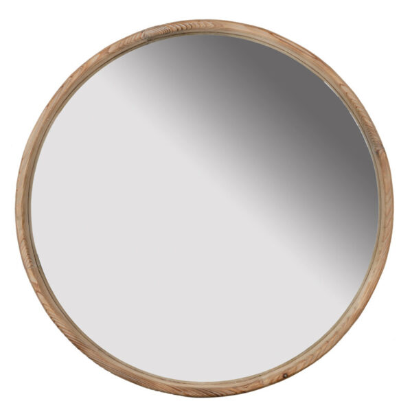 Woody Round Mirror