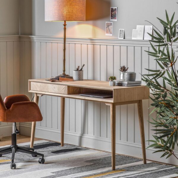 Misty Oak Desk With Drawer