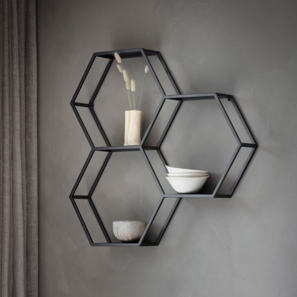 Black Honeycomb Display Shelf