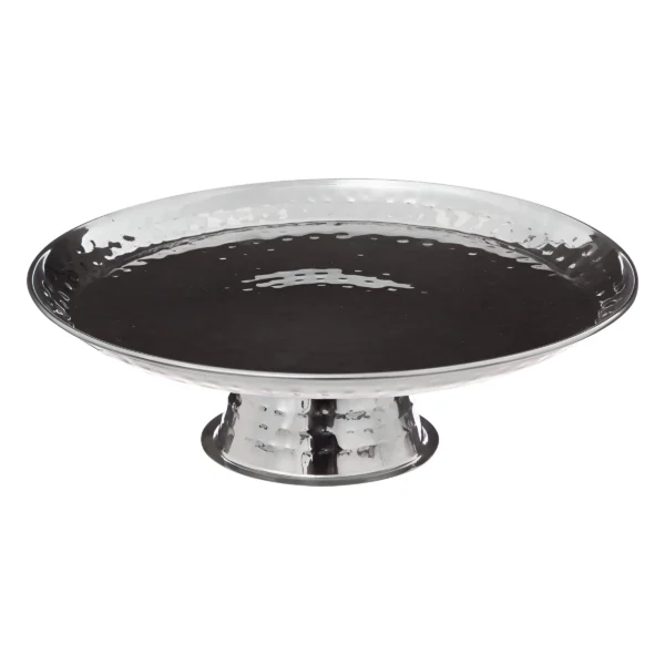 Hammered Stainless Steel Cake Stand 26cm
