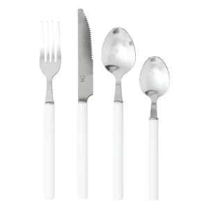 Indonesie 24Pc White Stainless Steel Cutlery