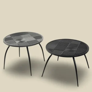 Set of 2 Round side tables - Black