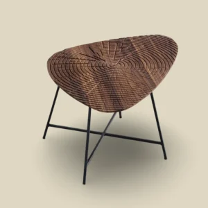 Wood Coffee Table with Metal Base