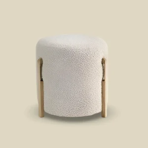 Pouf with wood legs